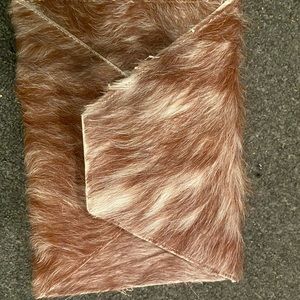 Faux Fur Satchel Real Leather